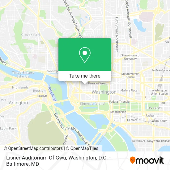 Lisner Auditorium Of Gwu map
