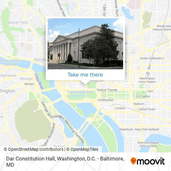 Dar Constitution Hall map