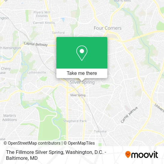 The Fillmore Silver Spring map