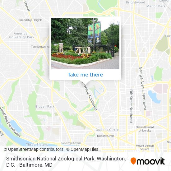 Smithsonian National Zoological Park map