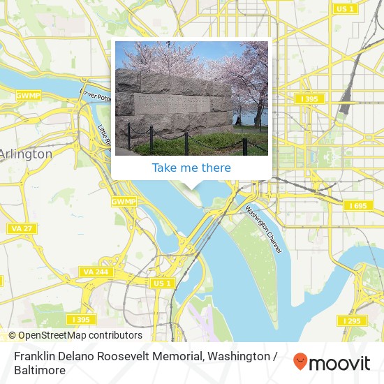 Franklin Delano Roosevelt Memorial map