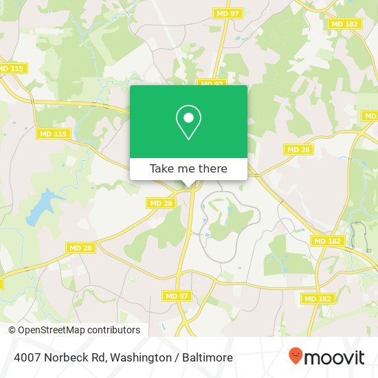 Mapa de 4007 Norbeck Rd, Rockville, MD 20853