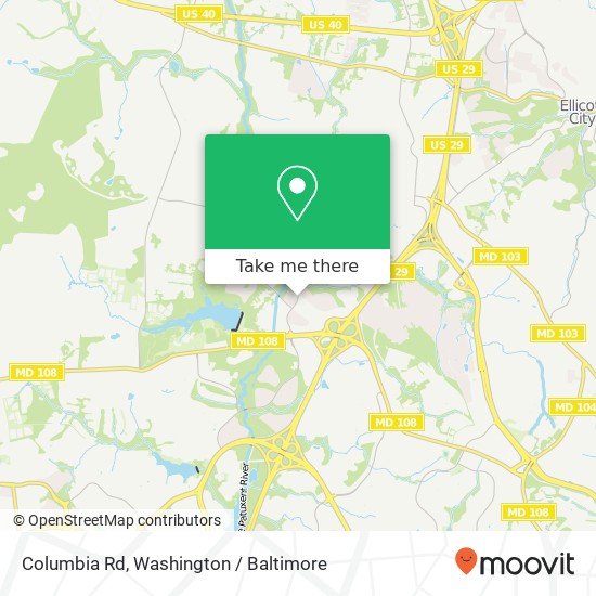 Mapa de Columbia Rd, Ellicott City, MD 21042