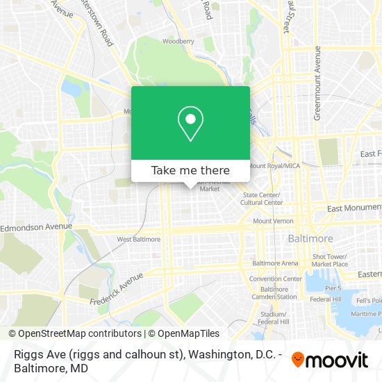 Riggs Ave (riggs and calhoun st) map