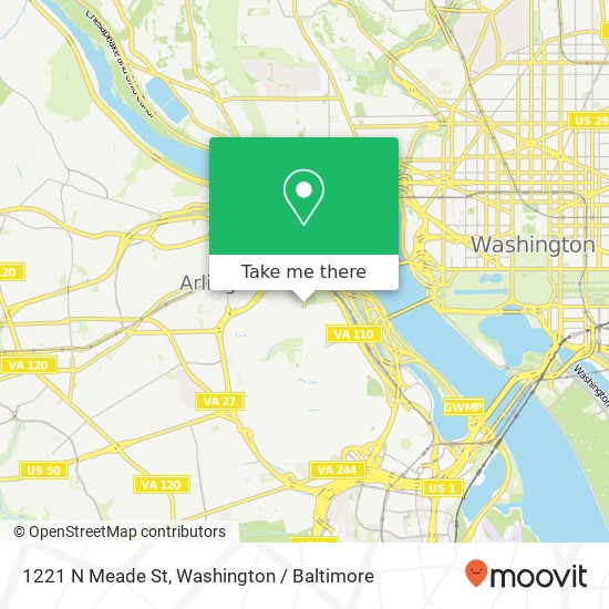 Mapa de 1221 N Meade St, Arlington, VA 22209