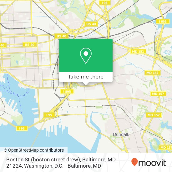 Boston St (boston street drew), Baltimore, MD 21224 map