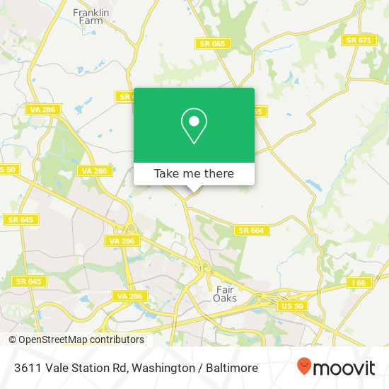 Mapa de 3611 Vale Station Rd, Oakton, VA 22124