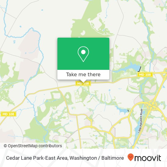 Cedar Lane Park-East Area, 10745 MD-108 map