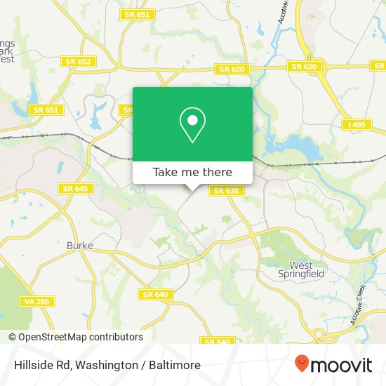 Mapa de Hillside Rd, Springfield, VA 22152