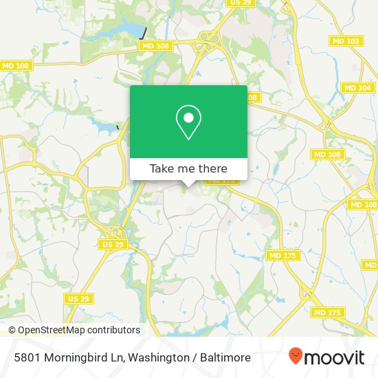 5801 Morningbird Ln, Columbia, MD 21045 map