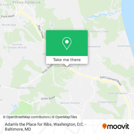 Mapa de Adam's the Place for Ribs