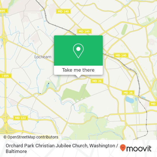 Mapa de Orchard Park Christian Jubilee Church, 5020 Gwynn Oak Ave
