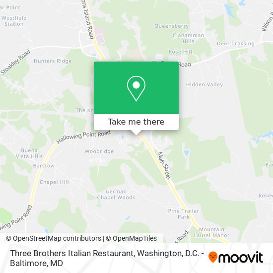 Mapa de Three Brothers Italian Restaurant