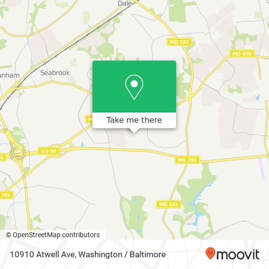 Mapa de 10910 Atwell Ave, Bowie, MD 20720