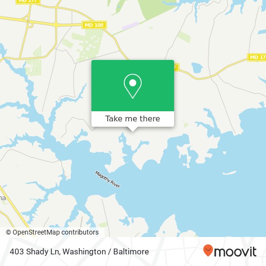 Mapa de 403 Shady Ln, Pasadena, MD 21122