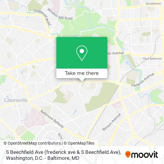 S Beechfield Ave (frederick ave & S Beechfield Ave) map