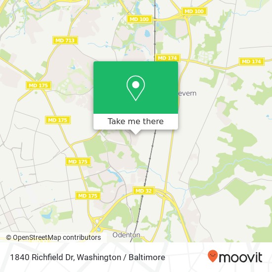 Mapa de 1840 Richfield Dr, Severn, MD 21144