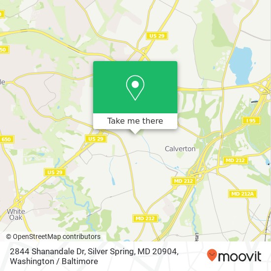 Mapa de 2844 Shanandale Dr, Silver Spring, MD 20904