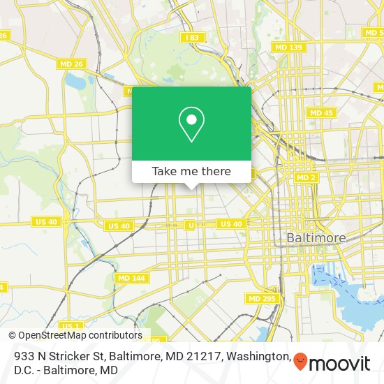 933 N Stricker St, Baltimore, MD 21217 map