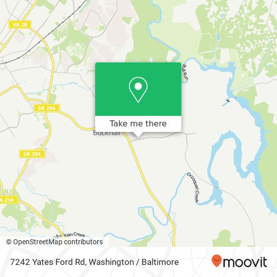 Mapa de 7242 Yates Ford Rd, Manassas, VA 20111