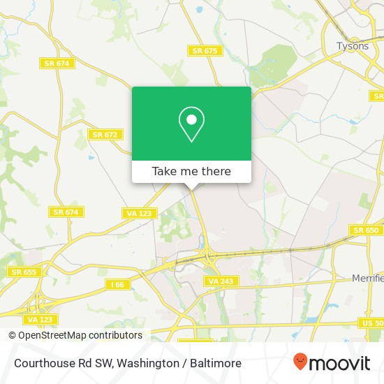 Courthouse Rd SW, Vienna (VIENNA), <B>VA< / B> 22180 map