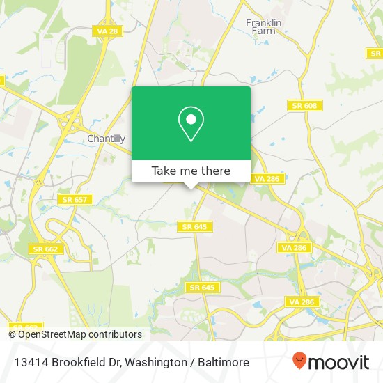 Mapa de 13414 Brookfield Dr, Chantilly, VA 20151