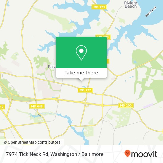 Mapa de 7974 Tick Neck Rd, Pasadena, MD 21122