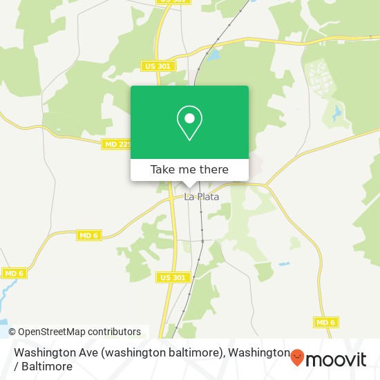 Mapa de Washington Ave (washington baltimore), La Plata (LA PLATA), MD 20646