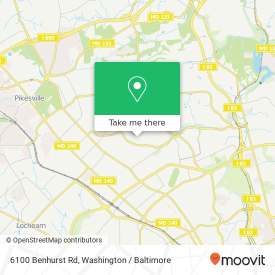Mapa de 6100 Benhurst Rd, Baltimore, MD 21209