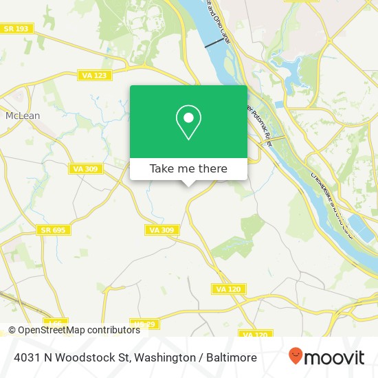 Mapa de 4031 N Woodstock St, Arlington, VA 22207
