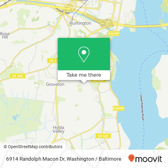 Mapa de 6914 Randolph Macon Dr, Alexandria, VA 22307