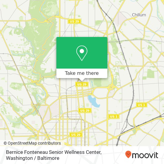 Mapa de Bernice Fonteneau Senior Wellness Center, 3531 Georgia Ave NW
