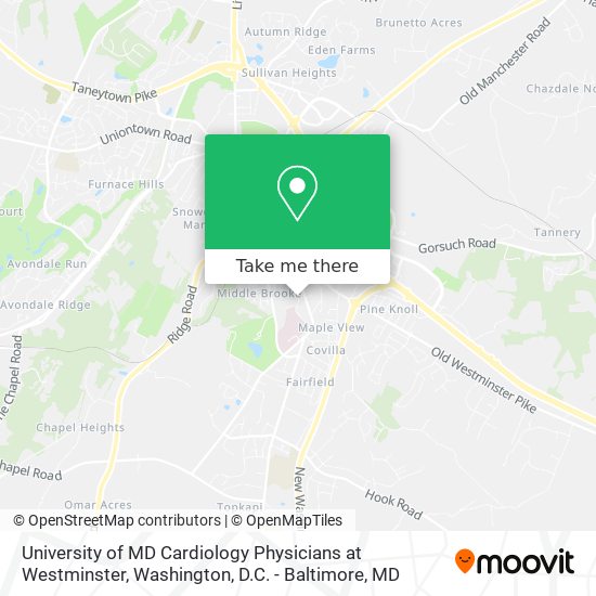 University of MD Cardiology Physicians at Westminster map