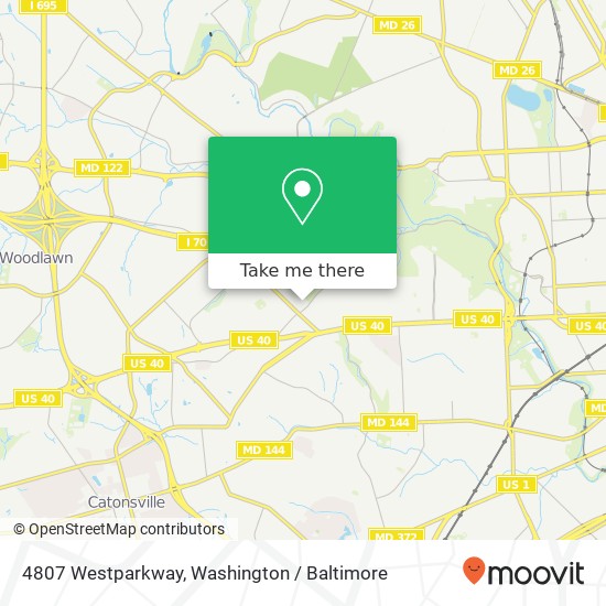 Mapa de 4807 Westparkway, Baltimore, MD 21229
