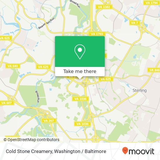 Cold Stone Creamery, 22025 Dulles Retail Plz map