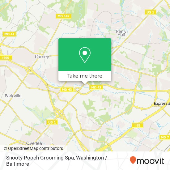 Snooty Pooch Grooming Spa, 8313 Belair Rd map