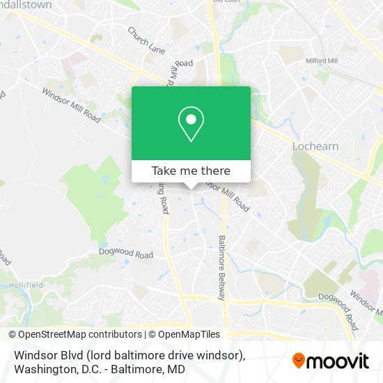 Windsor Blvd (lord baltimore drive windsor) map