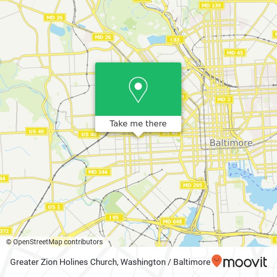 Mapa de Greater Zion Holines Church, 301 N Gilmor St
