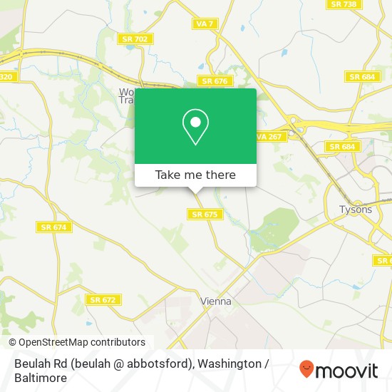 Mapa de Beulah Rd (beulah @ abbotsford), Vienna, VA 22182