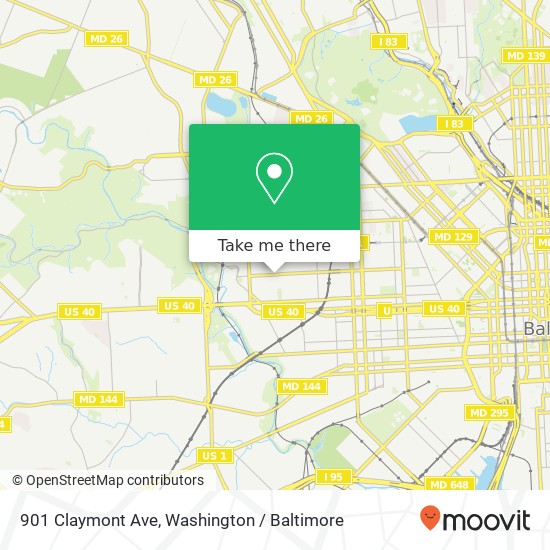 Mapa de 901 Claymont Ave, Baltimore, MD 21216
