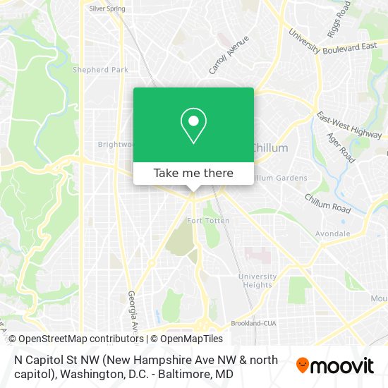 Mapa de N Capitol St NW (New Hampshire Ave NW & north capitol)