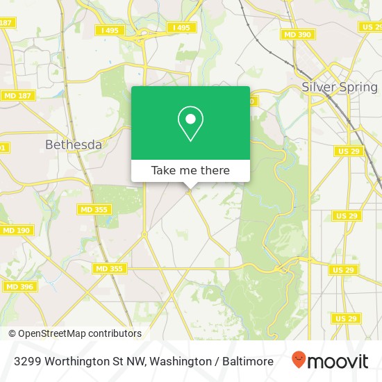 Mapa de 3299 Worthington St NW, Washington, DC 20015