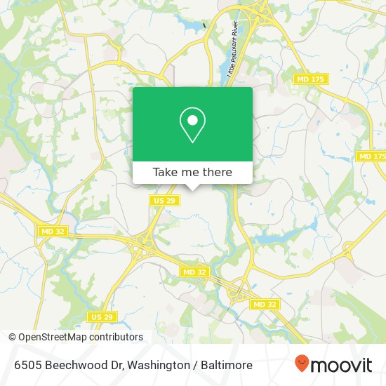 Mapa de 6505 Beechwood Dr, Columbia, MD 21046