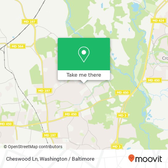 Mapa de Cheswood Ln, Bowie, MD 20715