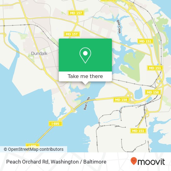Mapa de Peach Orchard Rd, Dundalk, <B>MD< / B> 21222
