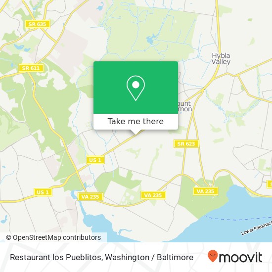 Mapa de Restaurant los Pueblitos, 8501 Richmond Hwy