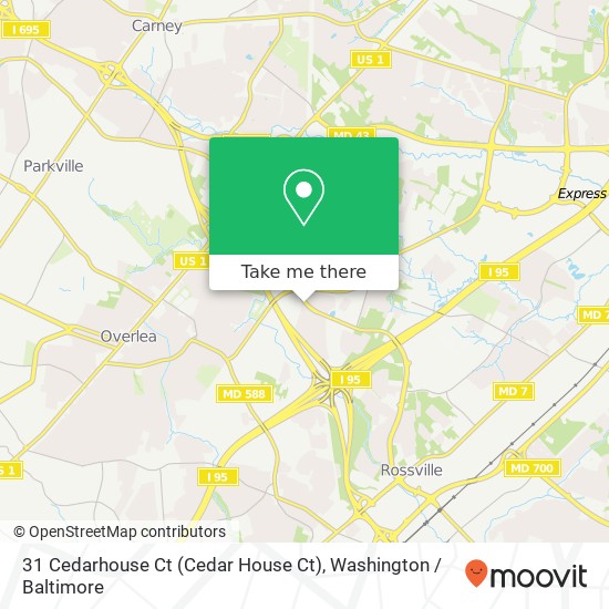 Mapa de 31 Cedarhouse Ct (Cedar House Ct), Rosedale, MD 21237