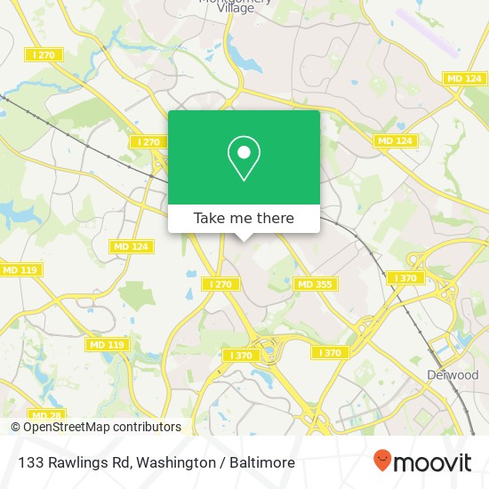 Mapa de 133 Rawlings Rd, Gaithersburg, MD 20877