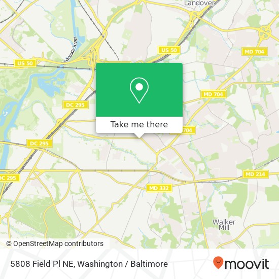 Mapa de 5808 Field Pl NE, Washington, DC 20019