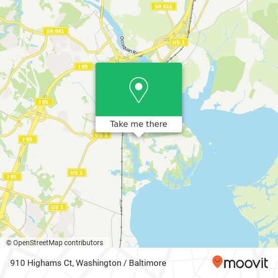 Mapa de 910 Highams Ct, Woodbridge, VA 22191